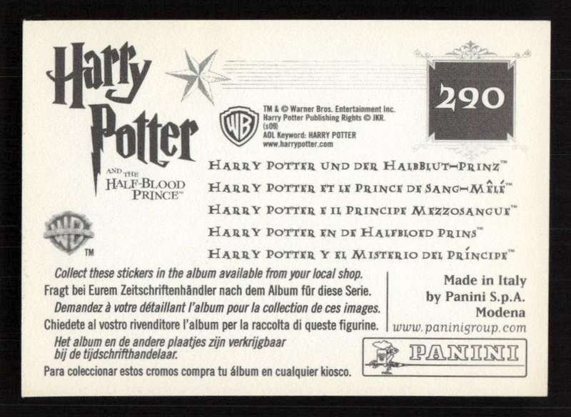 Panini Stickers Harry Potter and the Half-Blood Prince 290
