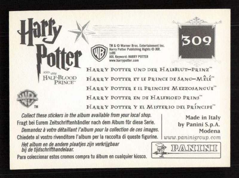 Panini Stickers Harry Potter and the Half-Blood Prince 309