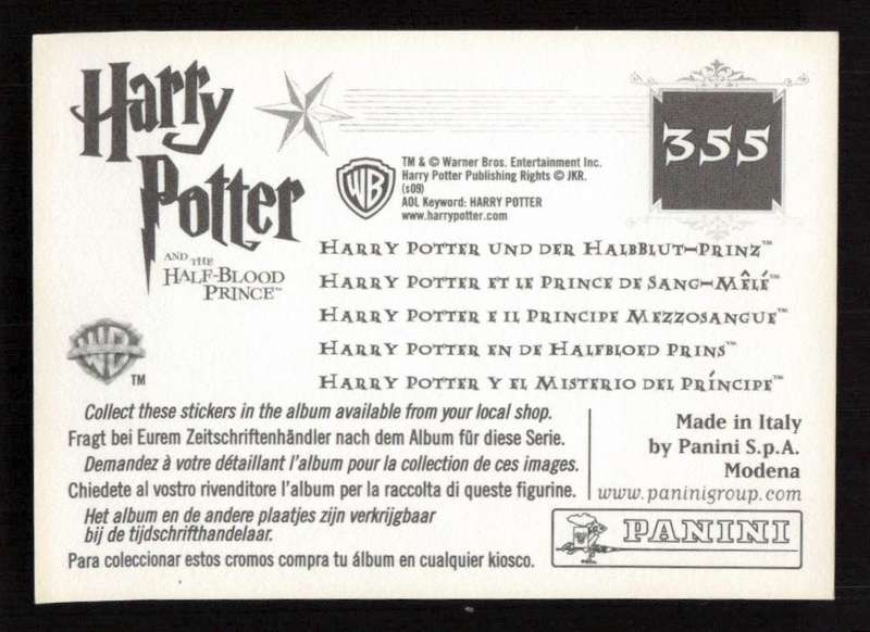 Panini Stickers Harry Potter and the Half-Blood Prince 355