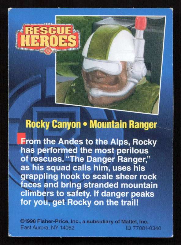 1998 Fisher-Price / Mattel Rescue Heroes Rocky Canyon