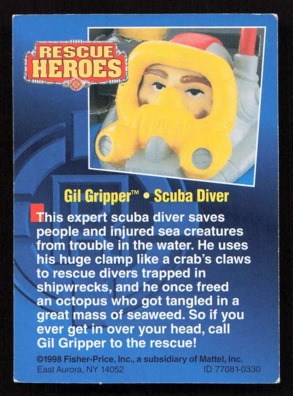 1998 Fisher-Price / Mattel Rescue Heroes Gil Gripper