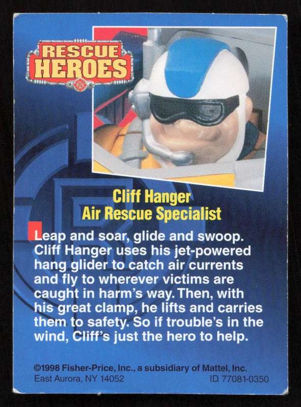 1998 Fisher-Price / Mattel Rescue Heroes Cliff Hanger