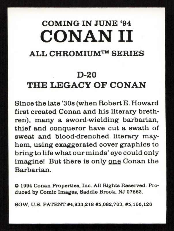 1994 Hasbro Conan II All Chromium - D-20 The Legacy of Conan