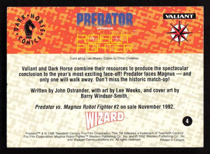 1992 Wizard DC Comics Valiant Predator versus Magnvs Robot Fighter 4