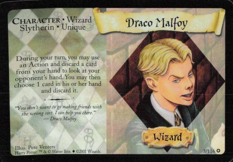2001 Wizards Harry Potter Trading Card Game - Draco Malfoy 3/116