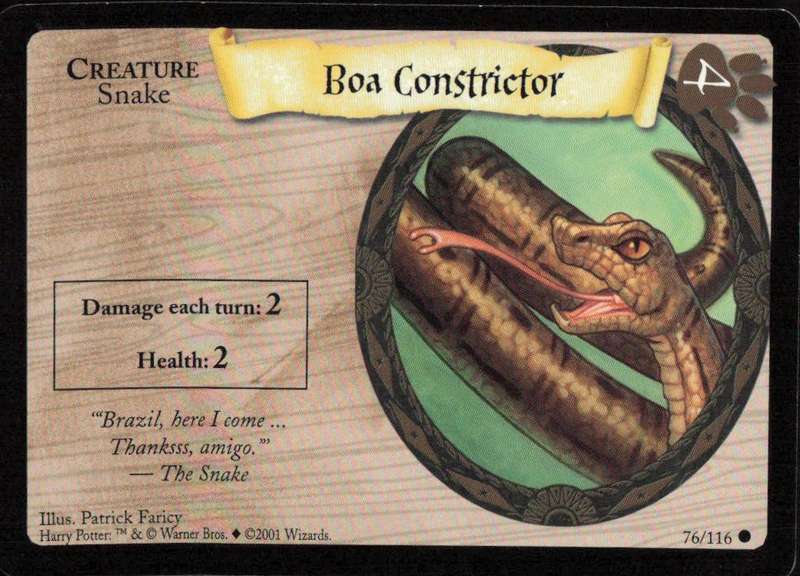 2001 Wizards Harry Potter Trading Card Game - Boa Constrictor 76/116