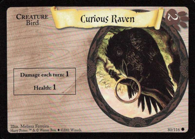 2001 Wizards Harry Potter Trading Card Game - Curious Raven 80/116