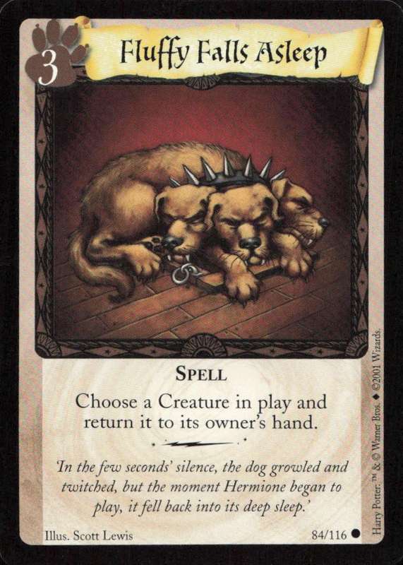 2001 Wizards Harry Potter Trading Card Game - Fluffy Falls Asleep 84/116
