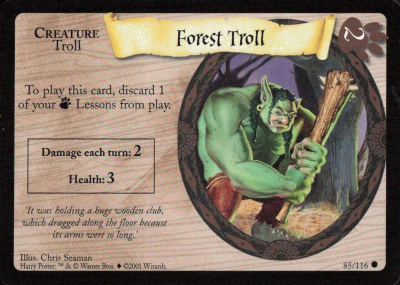 2001 Wizards Harry Potter Trading Card Game - Forest Troll 85/116
