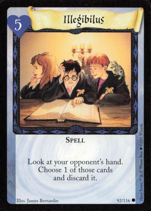 2001 Wizards Harry Potter Trading Card Game - Illegibilus 92/116