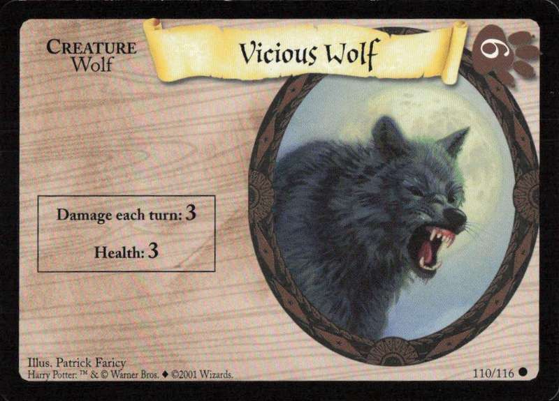 2001 Wizards Harry Potter Trading Card Game - Vicious Wolf 110/116