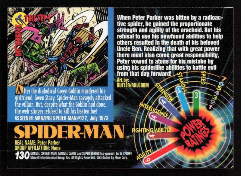1994 Marvel Cards Universe Spider-Man 130