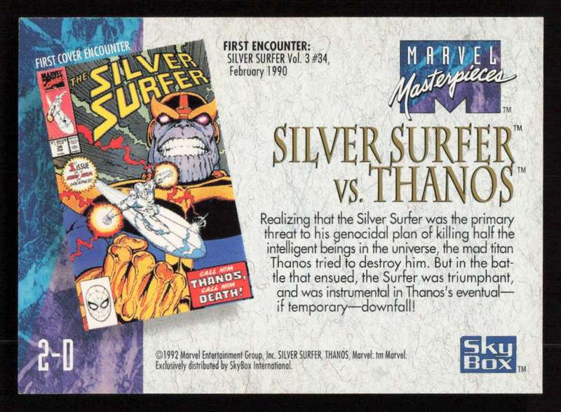 1992 Marvel Masterpieces Silver Surfer vs Thanos 2-D
