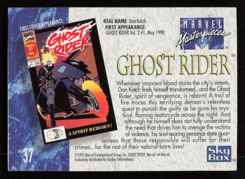 1992 Marvel Masterpieces Ghost Rider 37