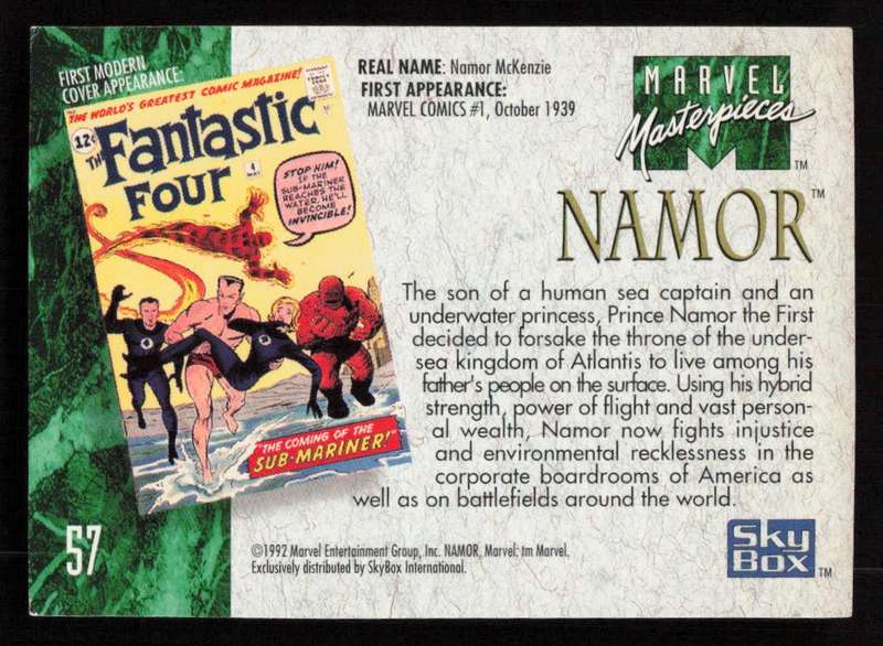 1992 Marvel Masterpieces Namor 57