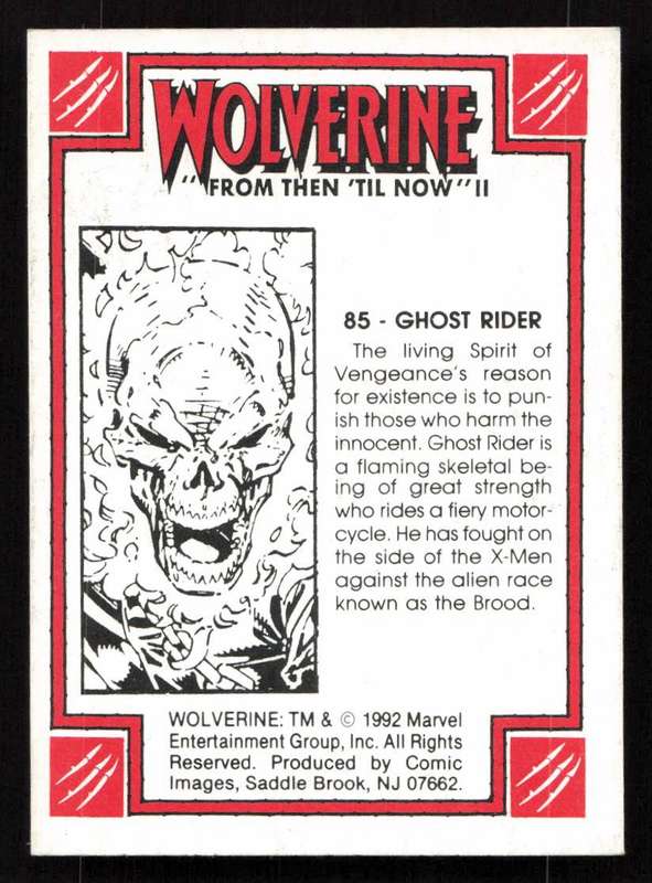 1992 Wolverine From Then 'Til Now II 85 Ghost Rider