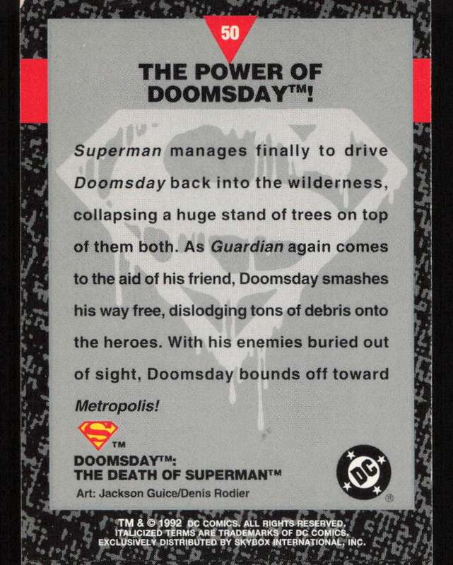 1992 DC Comics Doomsday The Death Of Superman 50 The Power of Doomsday!