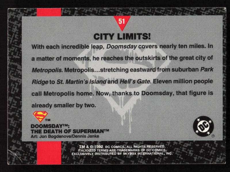 1992 DC Comics Doomsday The Death Of Superman 51 City Limits!