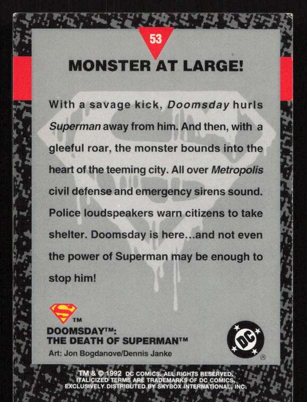 1992 DC Comics Doomsday The Death Of Superman 53 Monster at Large!