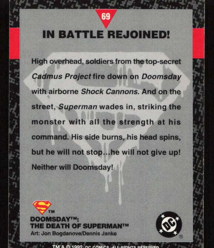 1992 DC Comics Doomsday The Death Of Superman 69 In Battle Rejoined!