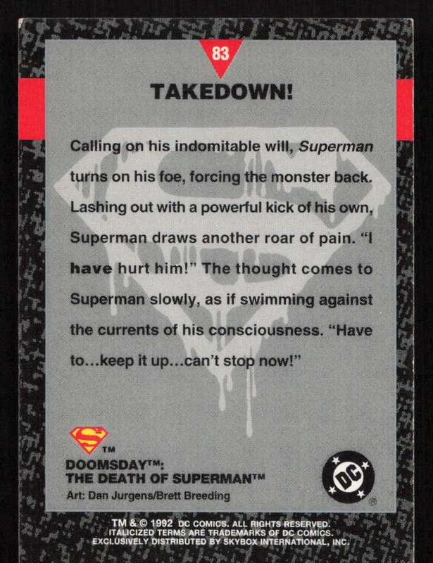 1992 DC Comics Doomsday The Death Of Superman 83 Takedown!