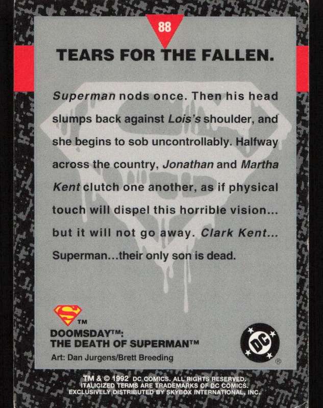 1992 DC Comics Doomsday The Death Of Superman 88 Tears for the Fallen