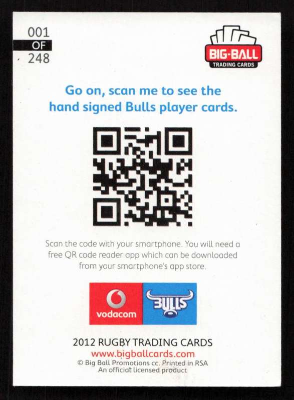 Big Ball 2012 Rugby Trading Card Card 001/248 Bulls