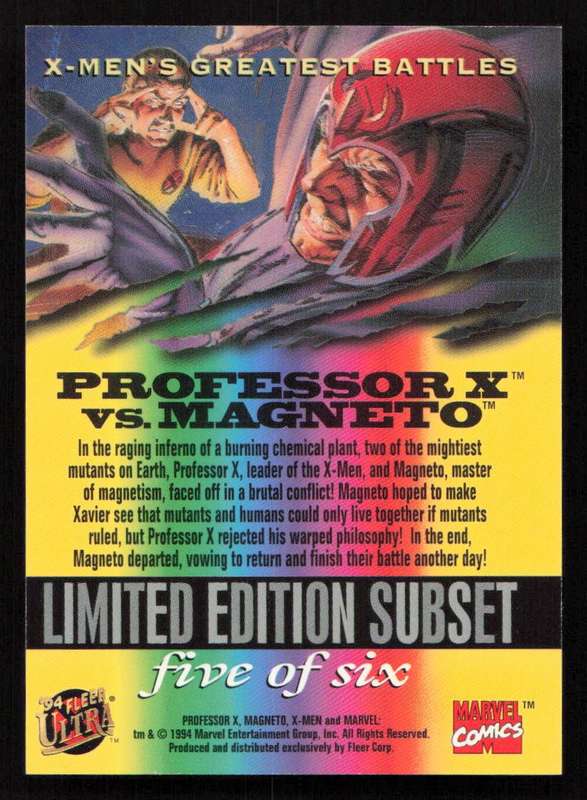 1994 Fleer Ultra X-Men Professor X vs Magneto
