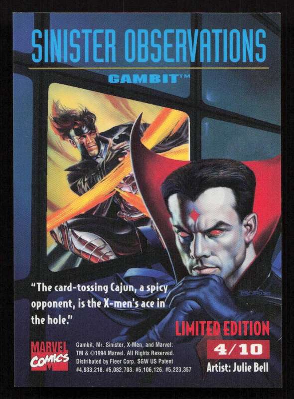 1995 Fleer Ultra Marvel Comics Gambit 4/10