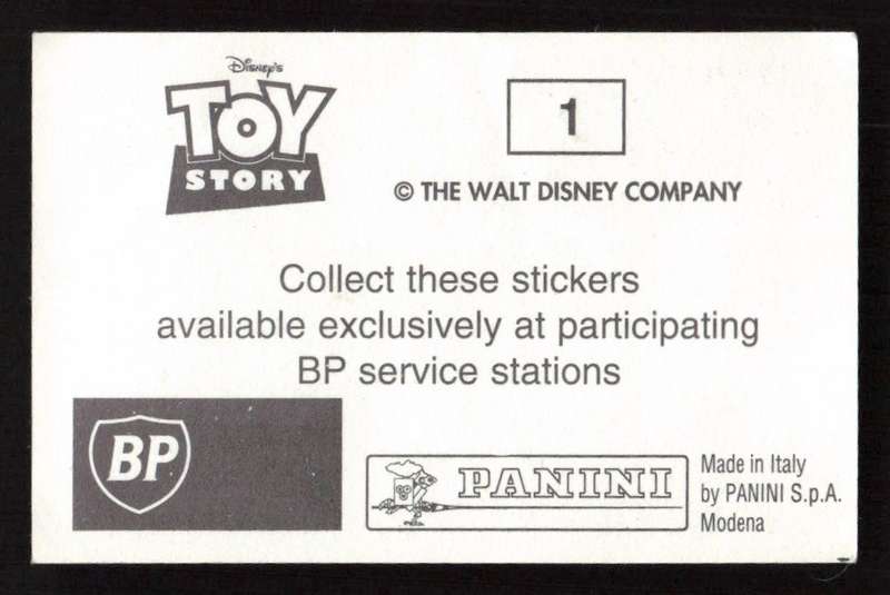 1995 Panini Disney's Toy Story Sticker 1