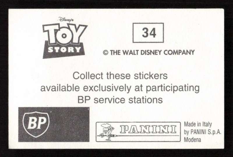 1995 Panini Disney's Toy Story Sticker 34
