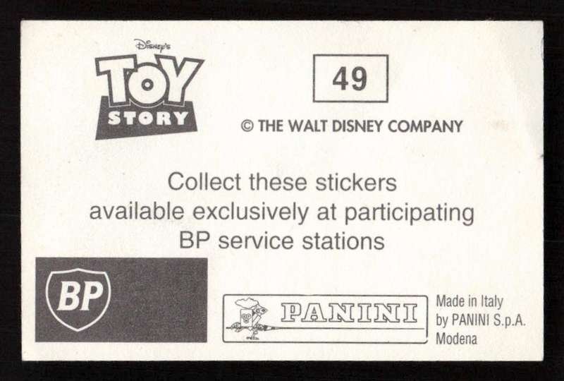 1995 Panini Disney's Toy Story Sticker 49