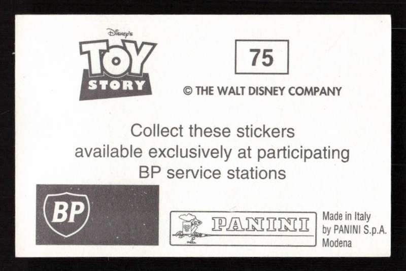 1995 Panini Disney's Toy Story Sticker 75