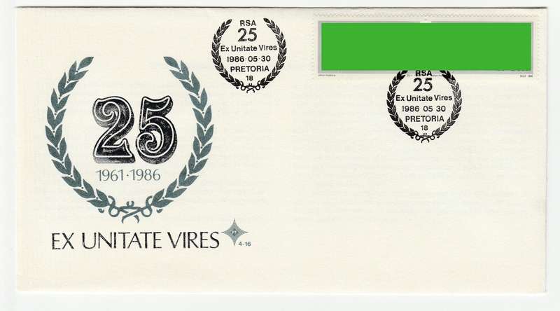 1986 RSA 25th Anniversary of the Republic of South Africa FDC 4.16
