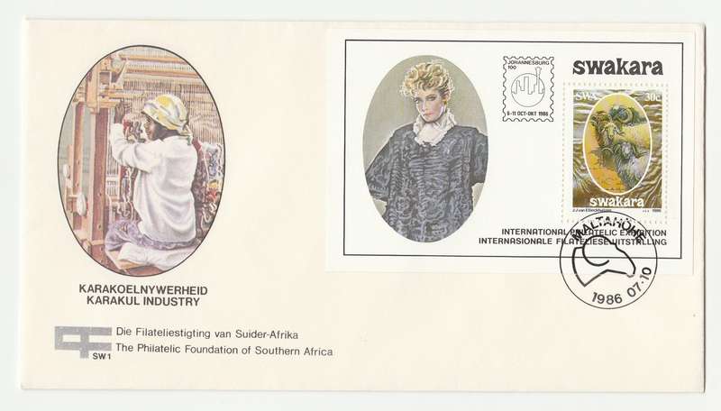 1986 South-West Africa Karakul Industry The Philatelic Foundation of Southern Africa Miniature Sheet