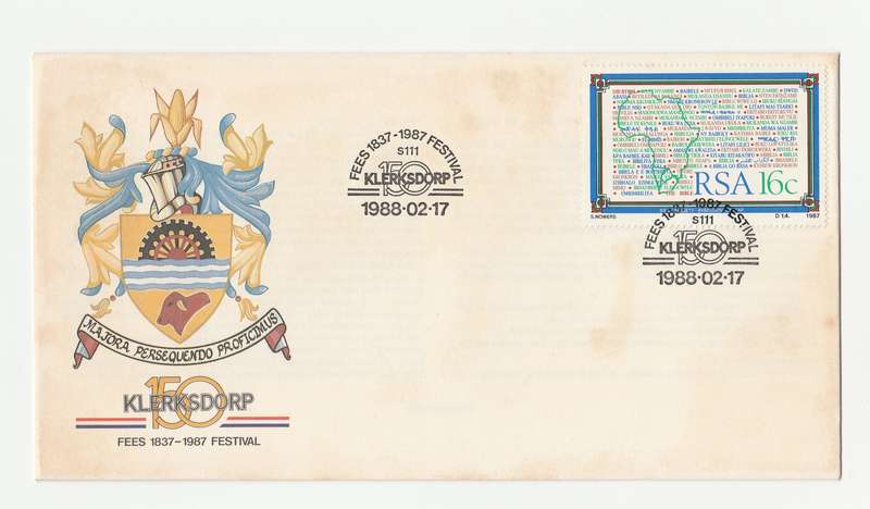 1988 RSA Klerksdorp Commemorative Cover