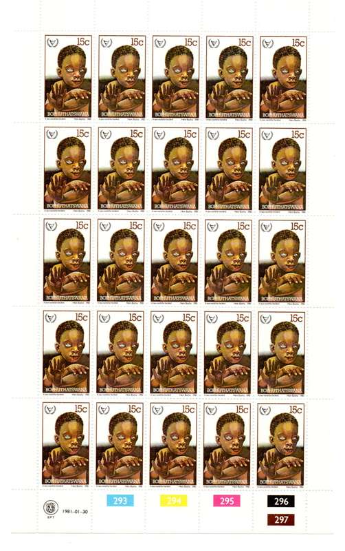 Bophuthatswana 1981/01/30 International Year of the Disabled Control Block Sheet Set