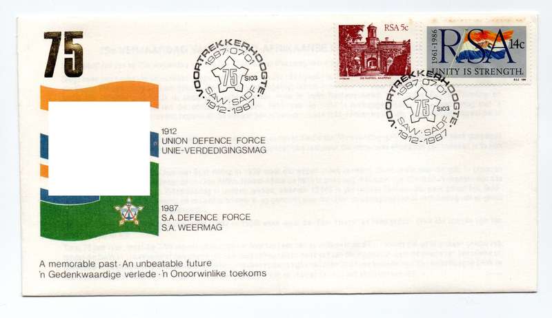 1987 RSA 75th Anniversary of the South African Defence Force Commemorative  Cover