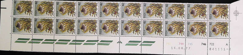 RSA 1977/08/16 3rd Definitive issue 4c Control Blocks Pane A (10 stamps)