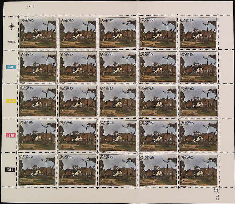 RSA 1980/05/06 Tribute to Pieter Wenning Complete Sheet of 25