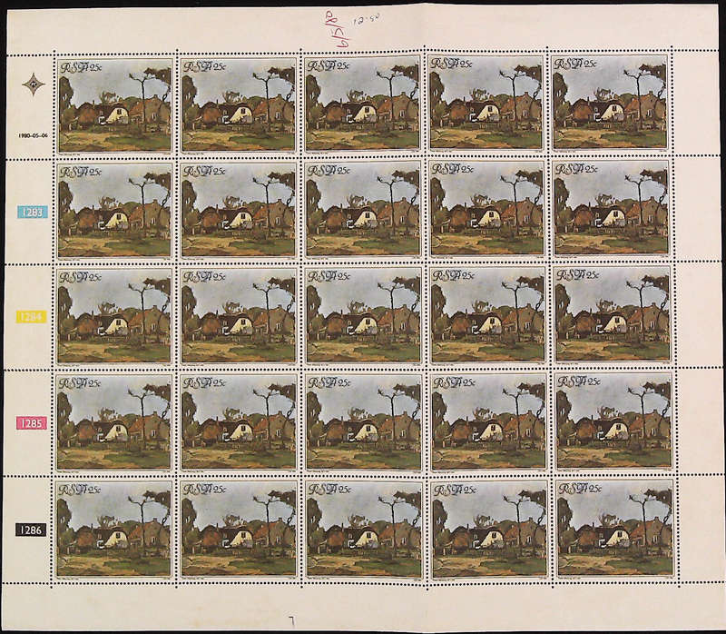 RSA 1980/05/06 Tribute to Pieter Wenning Complete Sheet of 25