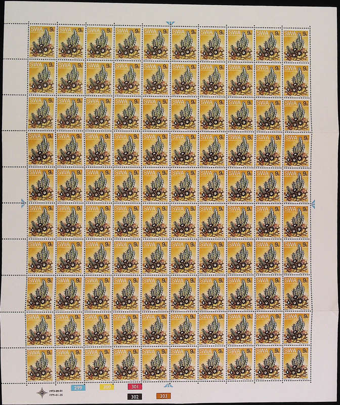 South-West Africa 1979/01/25 Succulents 2nd Definitive issue 9c Complete Sheet of 100