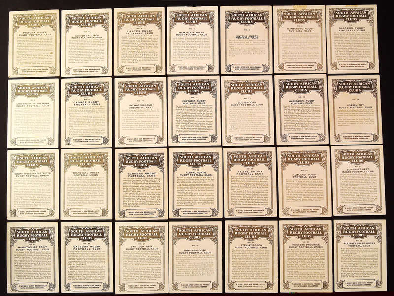 United Tobacco 1933 South African Rugby Football Clubs Complete Set 65 Cigarette Cards