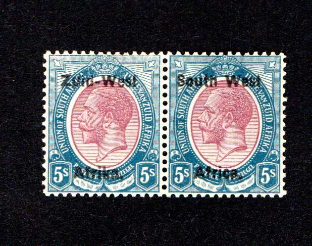 SWA 1923/01 Portrait of King George V Type I SACC 10 5s pair (NH)