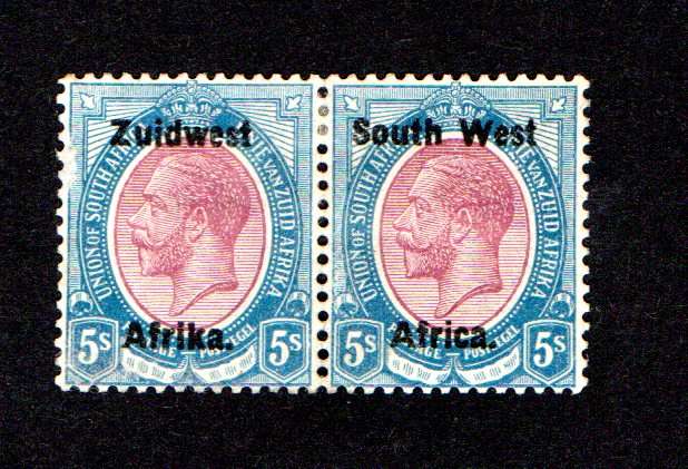 SWA 1923/08 Portrait of King George V Type III SACC 24 5s pair (MM)