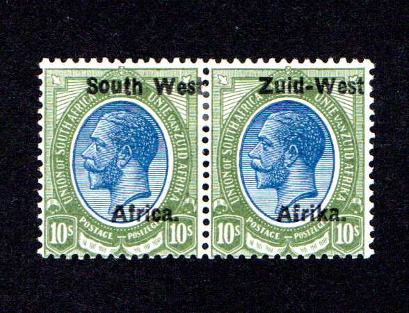 SWA 1923/01 Portrait of King George V Type I SACC 11 10s pair (MM)
