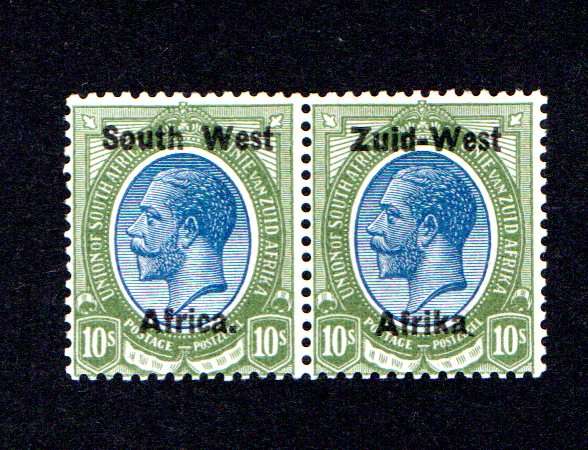 SWA 1923/01 Portrait of King George V Type I SACC 11 10s pair (NH)