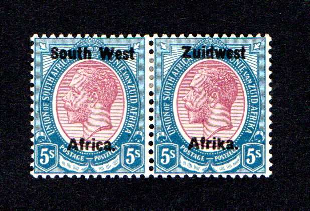 SWA 1923/08 Portrait of King George V Type III SACC 24 5s pair (MM)
