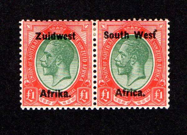 SWA 1924/(04/10) Portrait of King George V Type IIIA  SACC 37  £1 pair (MM)
