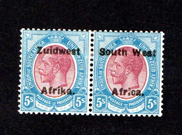 SWA 1926/01 Portrait of King George V Type VI SACC 49 5s pair (MM)